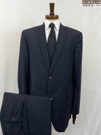 【BARNEYS NEWYORK バーニーズニューヨーク】ロロピアーナ生地 Super130’S 2B ストライプ織柄 スーツ (メンズ)54～56相当 紺系◇35RMS2940　【中古】