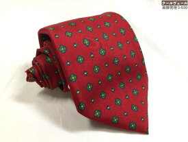 超美品【マリネッラ E.MARINELLA】 セッテピエゲ お洒落なプリント柄 シルクネクタイ (メンズ) ダークレッド系 イタリア製 ◇39MM9149◇　【中古】
