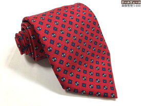 未使用【マリネッラ E.MARINELLA】 お洒落なプリント柄 シルクネクタイ (メンズ) ダークレッド系 イタリア製 ◇39MM9147◇　【中古】