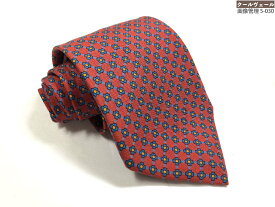 極美品【マリネッラ E.MARINELLA】 お洒落な花プリント柄 シルクネクタイ (メンズ) 朱色系 イタリア製 ◇39MM9151◇　【中古】