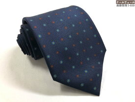 未使用【マリネッラ E.MARINELLA】 お洒落な花柄プリント♪ シルクネクタイ (メンズ) ネイビー系 イタリア製 ◇39MM9156◇【中古】