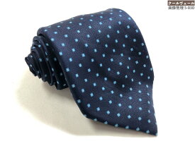 【マリネッラ E.MARINELLA】 セッテピエゲ お洒落なプリント柄♪ シルクネクタイ (メンズ) ネイビー系 イタリア製 ◇39MM9154◇　【中古】