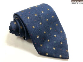 美品【マリネッラ E.MARINELLA】 お洒落なプリント柄 シルクネクタイ (メンズ) ネイビー系 イタリア製 ◇39MM9152◇　【中古】