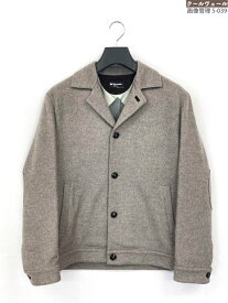 超美品【キートン KITON】UW0094K03N71 極上肉厚カシミア100％ ジャケット エルボーパッチ (メンズ) size50 グレージュ系 ◎11HRB0238◎　【中古】