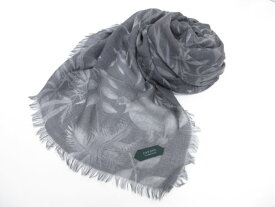 未使用【ザノーネ ZANONE】820014 ZM258 Z4446 定価47300円 絹×カシミヤ混 大判ストール マフラー(メンズ)ボタニカル グレー◯10SLG0090【中古】