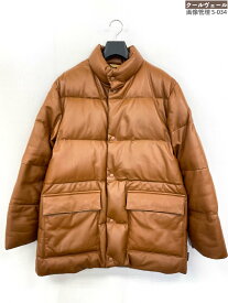 【モンクレール MONCLER】 42352-00-69010 レザーダウンジャケット 希少茶タグ 羊革 タグ付き (メンズ) size3 ブラウン 伊製★2MWB0006★　【中古】