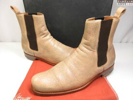 美品【ジンターラ Zintala】サイドゴアブーツ 希少ペッカリーレザー PEKKARY (メンズ) size40 ベージュ ★37MZB0593★【中古】