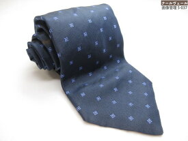 【キートン キトン KITON】素敵なスクエア刺繍柄 シルク100％ ネクタイ (メンズ) ネイビー×ブルー系 イタリア製 ◎35MMB0758◎【中古】