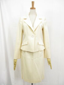 超美品【Harrods ハロッズ】16100461 ジャケット×スカート セットアップ スーツ (レディース) size1/2 ライトベージュ系 ◯17LS1090◯【中古】