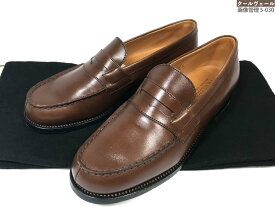 極美品 【JMウエストン J.M.WESTON】 180 レザー Uチップ シグニチャーローファー スリッポン 紳士靴 (メンズ) size4.5C 茶 ◯30MZA7424◯　【中古】