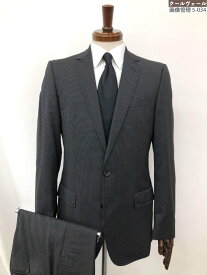 美品【ヒューゴボス HUGO BOSS】 シングル2ボタンスーツ (メンズ) size46 ブラック系 ストライプ織柄 ◯33RMS1203◯【中古】