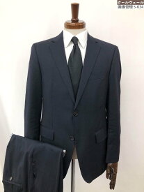 【BOSS ヒューゴボス HUGO BOSS】 Super100's シングル2Bスーツ (メンズ) size46C ネイビー系 紺無地 冠婚葬祭 ◯33RMS1200◯　【中古】