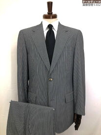 美品【BOSS ヒューゴボス HUGO BOSS】ナイロン混 シングル2ボタン スーツ (メンズ) size48 ミディアムグレー ストライプ柄 ◯32RMS1529◯　【中古】