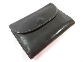 【ホワイトハウスコックス Whitehouse Cox】 レザー 3つ折り 財布 ウォレット (メンズ) ブラック 小銭入れ有り ◯3ME7617◯【中古】