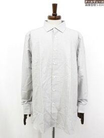 未使用【エルメネジルドゼニア Ermenegildo Zegna】 CROSSOVER BLEND 綿×麻×シルク 長袖シャツ (メンズ) size44/17 グレー系 ◇33MK5319【中古】
