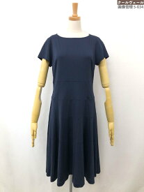 超美品【Harrods ハロッズ】半袖 薄手 ロングフレアワンピース (レディース) 濃いめのネイビー系 ◇17LT5503◇【中古】