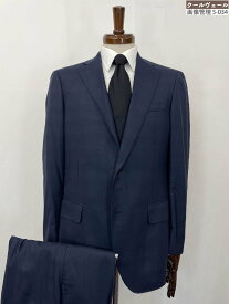 美品【Aquascutum アクアスキュータム】 シングル2ボタンスーツ (メンズ) size94A6 暗めのネイビー系 ナチュラルなチェック柄 ◇33RMS2787【中古】