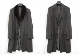 登録票付 入手困難 最高級オーダー品 【ブリオーニ BRIONI】 チェスターコート 神の繊維 ビキューナ100% ミンクファー付き 2WAY ◇1AAA238【中古】