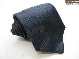 美品【キートン キトン KITON】ドッド風刺繍柄 シルク100％ ネクタイ(メンズ) チャコールグレー×ネイビー系 イタリア製 ◎35MMB0465◎【中古】