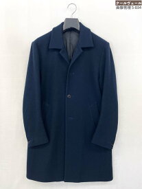 【ストゥディオス studious】107451003 ウール90％/ナイロン10％ ステンカラーコート (メンズ) size2 ネイビー 微起毛感 ◎32MWB0251◎【中古】