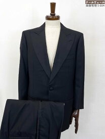 極美品【チェザーレアットリーニ Cesare Attolini】APWA03 最高級 希少 1ボタン 毛100％ タキシードスーツ (メンズ) 50ブラック◎33MSB1862【中古】