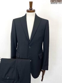 【タリアトーレ TAGLIATORE】2FNA22B01 バーニーズ別注 2ボタン ストライプ柄 スーツ ウール100％ (メンズ) size46/7R ブラック◎33MSB1849　【中古】