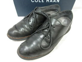 【コールハーン COLE HAAN】 W15291 グラウンドゼロ レザー プレーントゥ 外羽根 シューズ 靴 (レディース) size6B ブラック □30LZ4765□【中古】