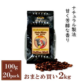 コーヒー豆 エチオピア モカ・シダモ 小袋包装100gパック （1袋/2袋/4袋/20袋） コーヒー 受注後焙煎 鮮度長持ち モカ エチオピアコーヒー ストレートコーヒー プレミアムコーヒー シーシーエスコーヒー／コーヒーメール