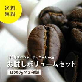 お試し ボリュームセット■スペシャルティー コーヒー豆 各500g×2種リピート注文OK！・選べるブレンド 500g・選べるシングルオリジン 500g2種類選んで合計1kg　【店頭受取対応商品】