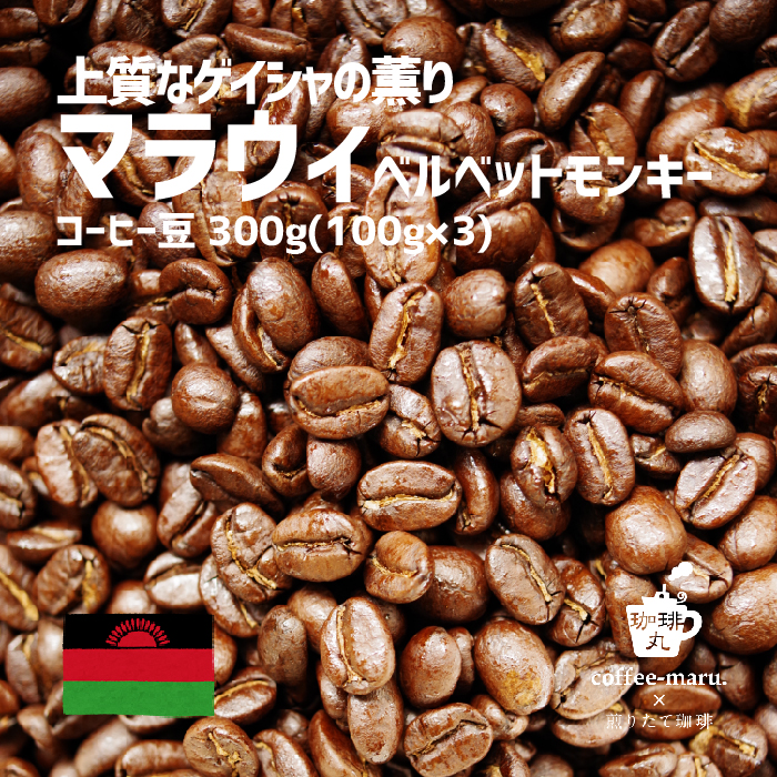 超歓迎超歓迎 コーヒー豆 300g 「マラウィ ベルベットモンキー」 中深