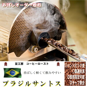コーヒー豆 送料無料 お試し1500円 生豆220gブラジルサントス (焙煎により浅煎り10%深入り20%前後減少します。)1 家カフェ で 美味しい おいしい スペシャリティー コーヒー 2 焼き立て