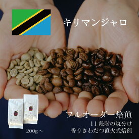 キリマンジャロ 200g・500g・1kg ／ コーヒー豆 コーヒー 深煎り 浅煎り 自家焙煎 珈琲豆 焙煎豆 焼きたて 煎りたて オーダー焙煎 本格コーヒー 焙煎屋 焙煎店 コーヒー屋 選べる 焙煎 コーヒー粉 お取り寄せ 人気 タンザニア タンザニア産 シングルオリジン