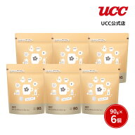 UCC おいしいカフェインレスコーヒー 袋 インスタントコーヒー 90g×6個 デカフェ　大容量