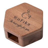 CoFika コーヒー ぺーパーフィルターケース 丸濾紙用 62mmまで収納可能 ウォルナット製