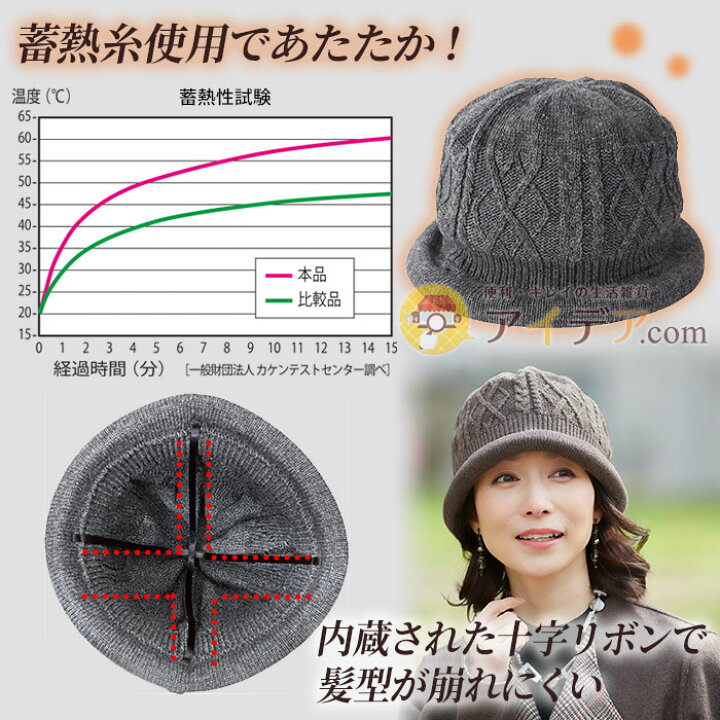 楽天市場 ニット帽 冬 蓄熱糸使用 暖かい 職人技が光る 手仕上げ 手しごと工房ケーブル蓄熱ニット帽 コジット ゆったりとしたかぶり心地 髪型が崩れにくい レディース ニット帽子 冷え対策 防寒 日本製 高級 オシャレ 十字リボン 送料無料 Cwy アイデア Com