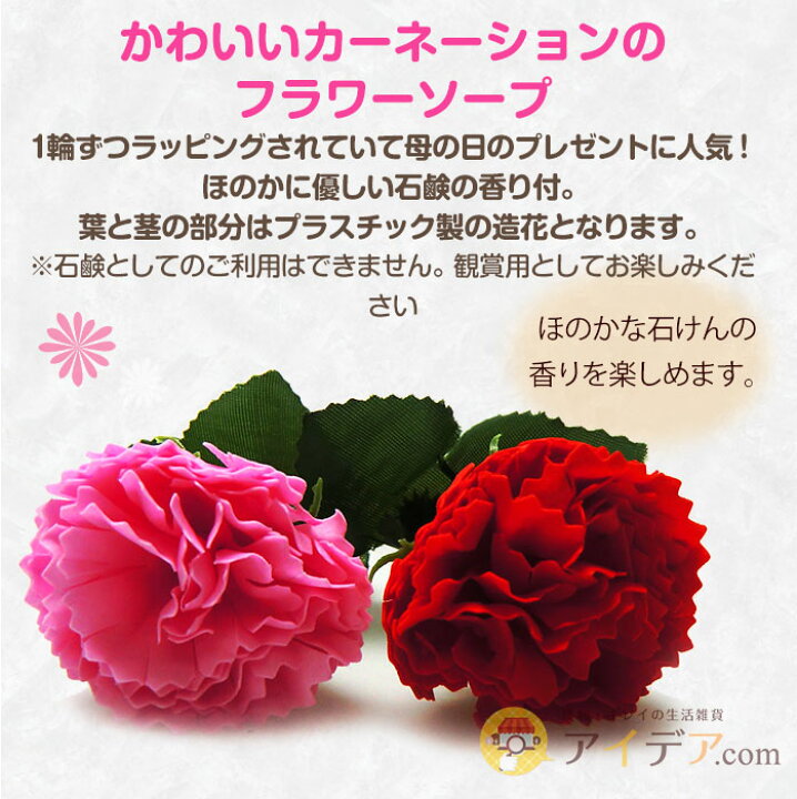 楽天市場 ソープフラワー カーネーション 赤 ピンク 母の日ギフト ラッピング付 バスフラワーカーネーション U アスキュー 母の日 一輪 ギフト プレゼント 入浴剤 ソープフラワー １輪 造花 メッセージカード アイデア Com