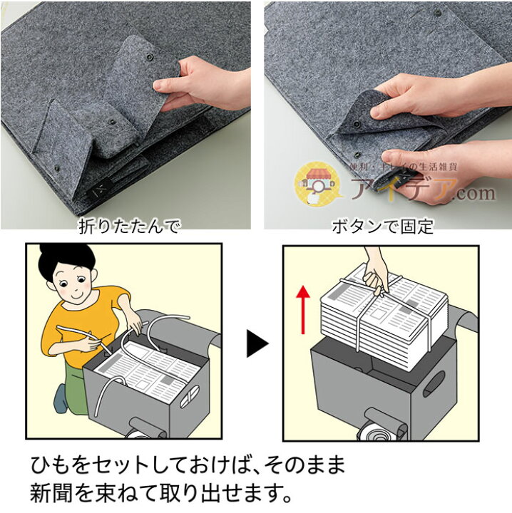 楽天市場 新聞収納 フェルト生地 おしゃれ 新聞ストッカー モダン シンプル 紐通付 軽い 折り畳める Felsto新聞雑誌ストッカー コジット ふた付きで目隠しでき リビングに置いてもおしゃれ 新聞紙が約1ヵ月分入る マガジン 雑誌 新聞 チラシ 収納 ストッカー 整理