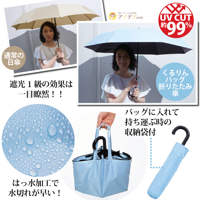 楽天市場】アイデア傘 晴雨兼用 折りたたみ傘 傘と袋が一体化 濡れた傘 