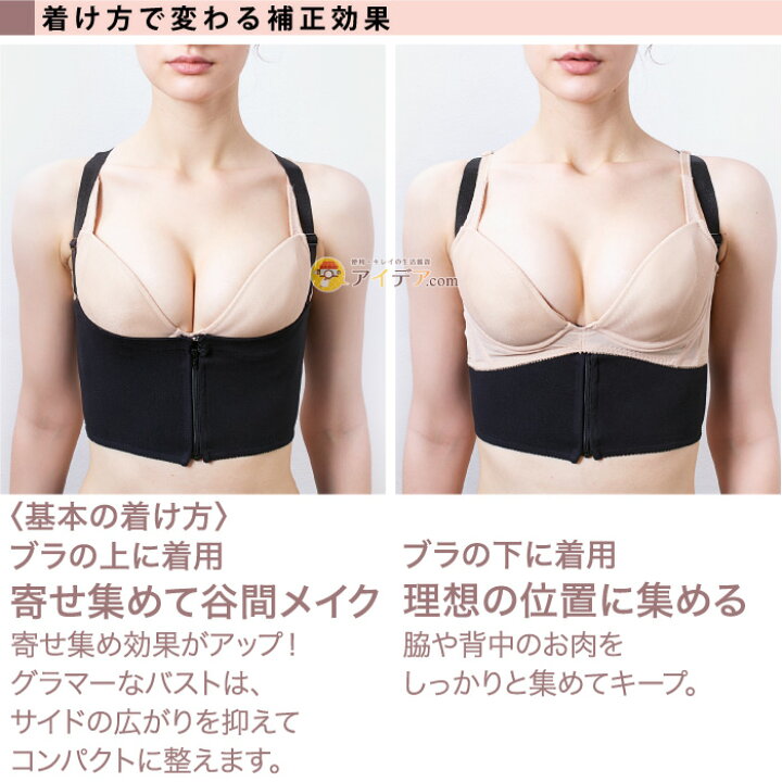 楽天市場 ベルトでバストを下からサポート バスト位置と谷間をメイク おっぱい美人メイクベルト コジット クロスストラップ 美姿勢 着用しやすいフロントファスナー バストアップ 寄せて上げる 補整下着 ブラジャー 脇肉 背中の肉 3段階調整 C アイデア Com