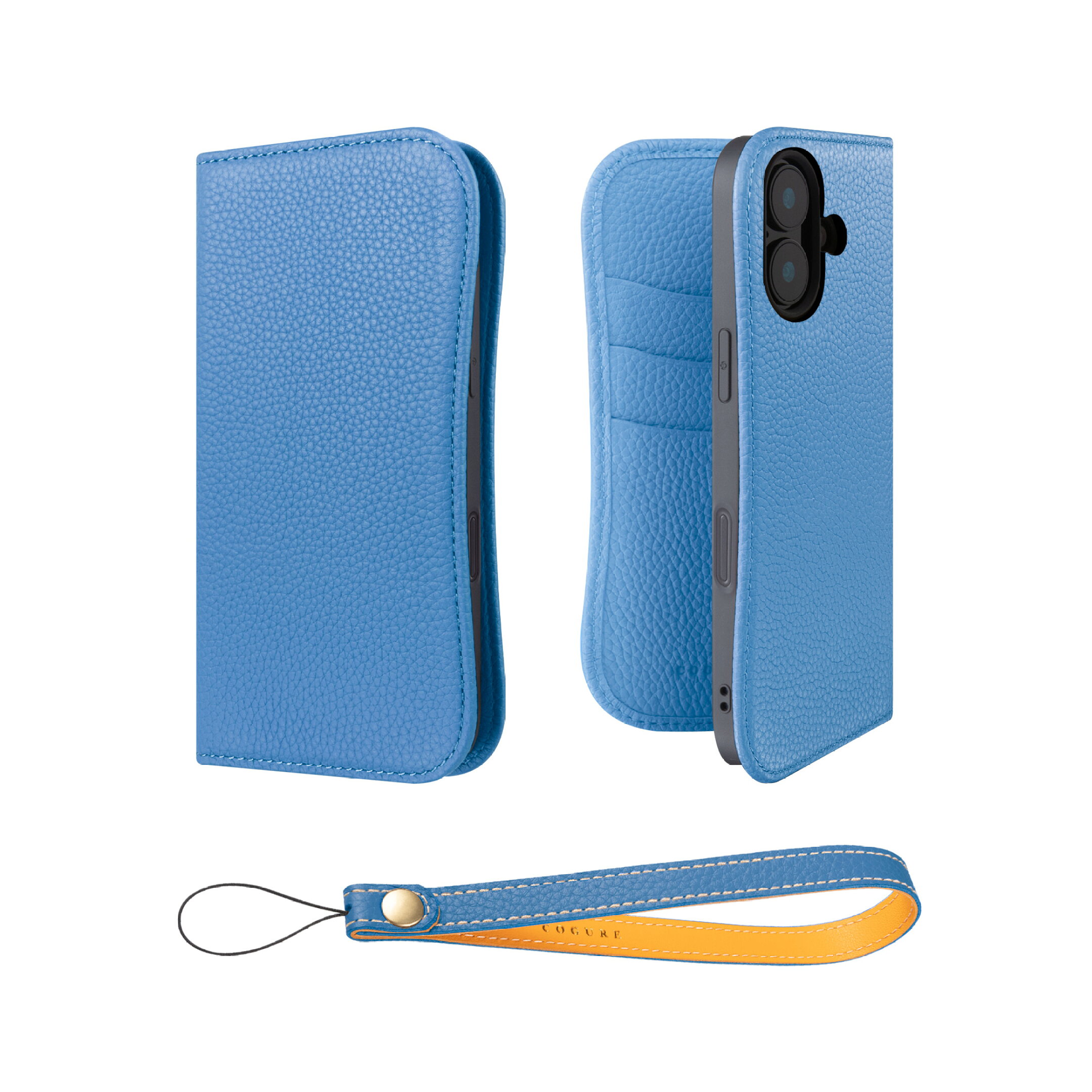 iPhone16 手帳型ケース COPB シアン