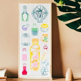 にじゆら 手ぬぐい 【CuteGlass Shop and Gallery×にじゆら】コラボレーション オリジナル注染 日本製 てぬぐい 縦柄 注染 かわいい おしゃれ インテリア タペストリー 土産 ギフト 手作り 伝統 japan ガラス オリジナル 壁掛け