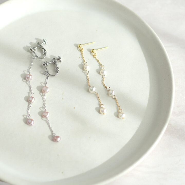 楽天市場】上質パール の チェーン イヤーアクセサリー淡水パール  