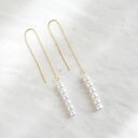 淡水パール チェーンピアス アメリカンピアス ベビーパール 約4mm サージカルステンレス製 揺れるピアス 上品 ミニマル デザイン 金属アレルギー対応 レディース ps-107