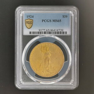 U.S.A. アメリカ 20ドル金貨 1924 スラブ入り PCGS MS 65 ダブルイーグル セントゴーデンス