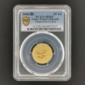 China ؐla 25 1/4oz p_  2000 Xu PCGS MS69  