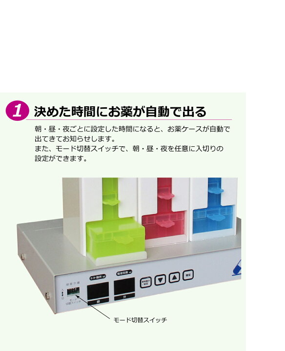 楽天市場】自動服薬支援機『コッくんお薬よ〜』3棟式(朝・昼・夜 