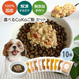 犬 CoKoご飯 手作り ごはん 無添加 国産 7種類から選べる10個セット 手作り ごはん 飯 手作り食 ドッグフード トッピング ふりかけ ペット 愛犬 パピー シニア 老犬 子犬 高齢 小型犬 (50g×10)