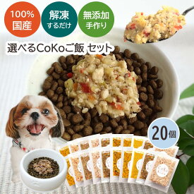 犬 cokoご飯 手作り ごはん 無添加 国産 7種類から選べる20個セット ご飯 手作り食 ドッグフード ペットフード トッピング ふりかけ ペット 愛犬 パピー シニア 老犬 子犬 高齢 小型犬 (50g×20)
