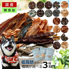 犬 低脂肪 おやつ ドッグフード トッピング ジャーキー 鹿肉 馬肉 国産 無添加 低脂肪おやつセット 小型犬 種類が選べる低脂肪おやつ3種セット お試し 犬用 カンガルーシニア 子犬 老犬 中型犬 大型犬 CoKo coko COKO