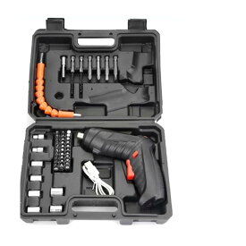 電動ドリルドライバー 小型 電動ドライバー 正逆転切替 1500mAh 47個部品付き 初心者向け 磁気吸引力 素早い交換 変形ハンドル コードレス 充電式 LEDライト付き 収納ケース付き 軽量 家具の修理 家庭用